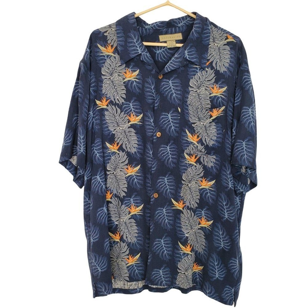 Naturalife  Silk Short Sleeve Button Up Shirt